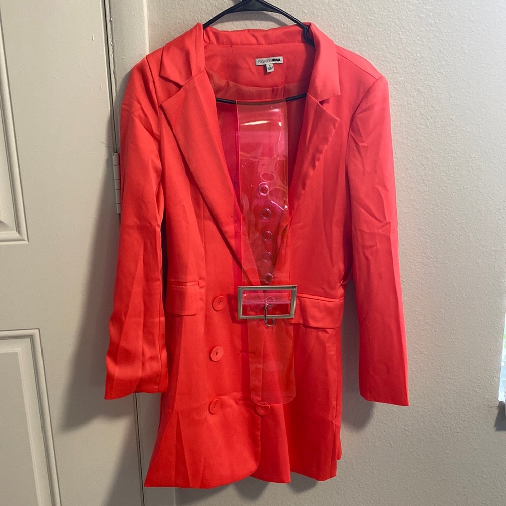 Bright pink Fashion Nova Blazer Dress